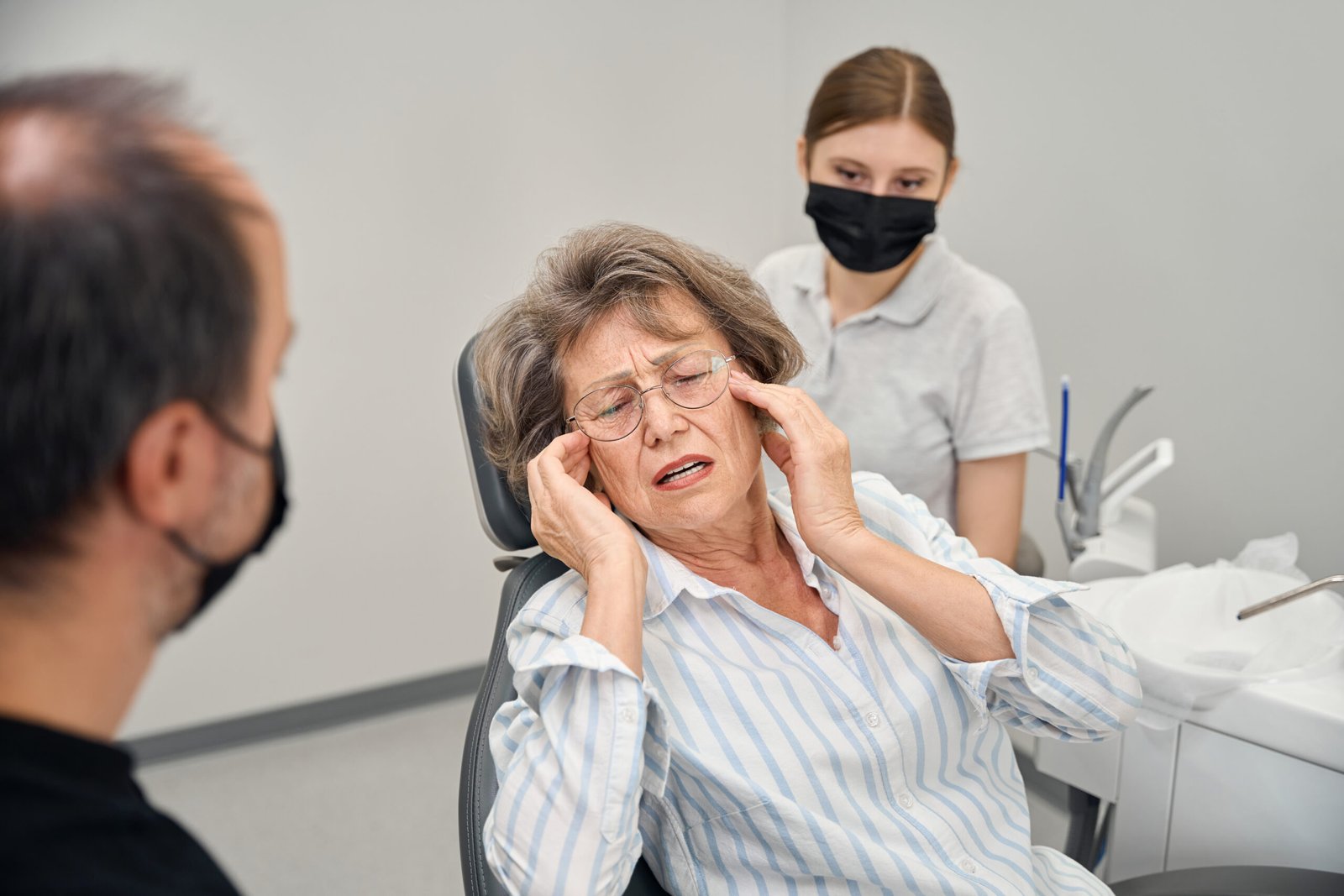 Patient complaining of headache